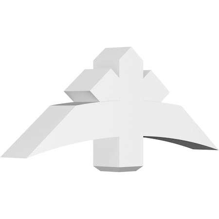 Ekena Millwork Alberta Architectural Grade PVC Gable Bracket, 48"W x 18"H x 6"D x 6"F, 9/12 Pitch GBP048X18X0606ALB00